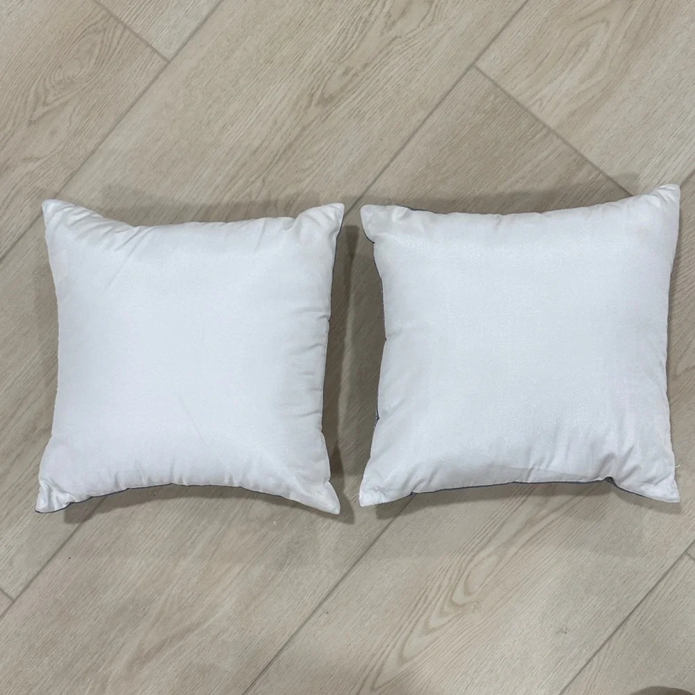 West Elm White and Blue sequined Accent Pillows